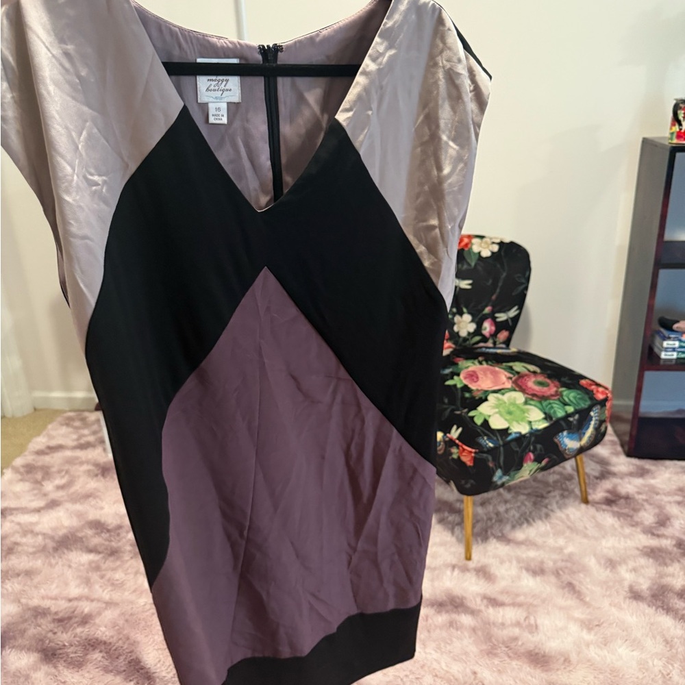 Suzi Chin Elegant Black and Purple Dress